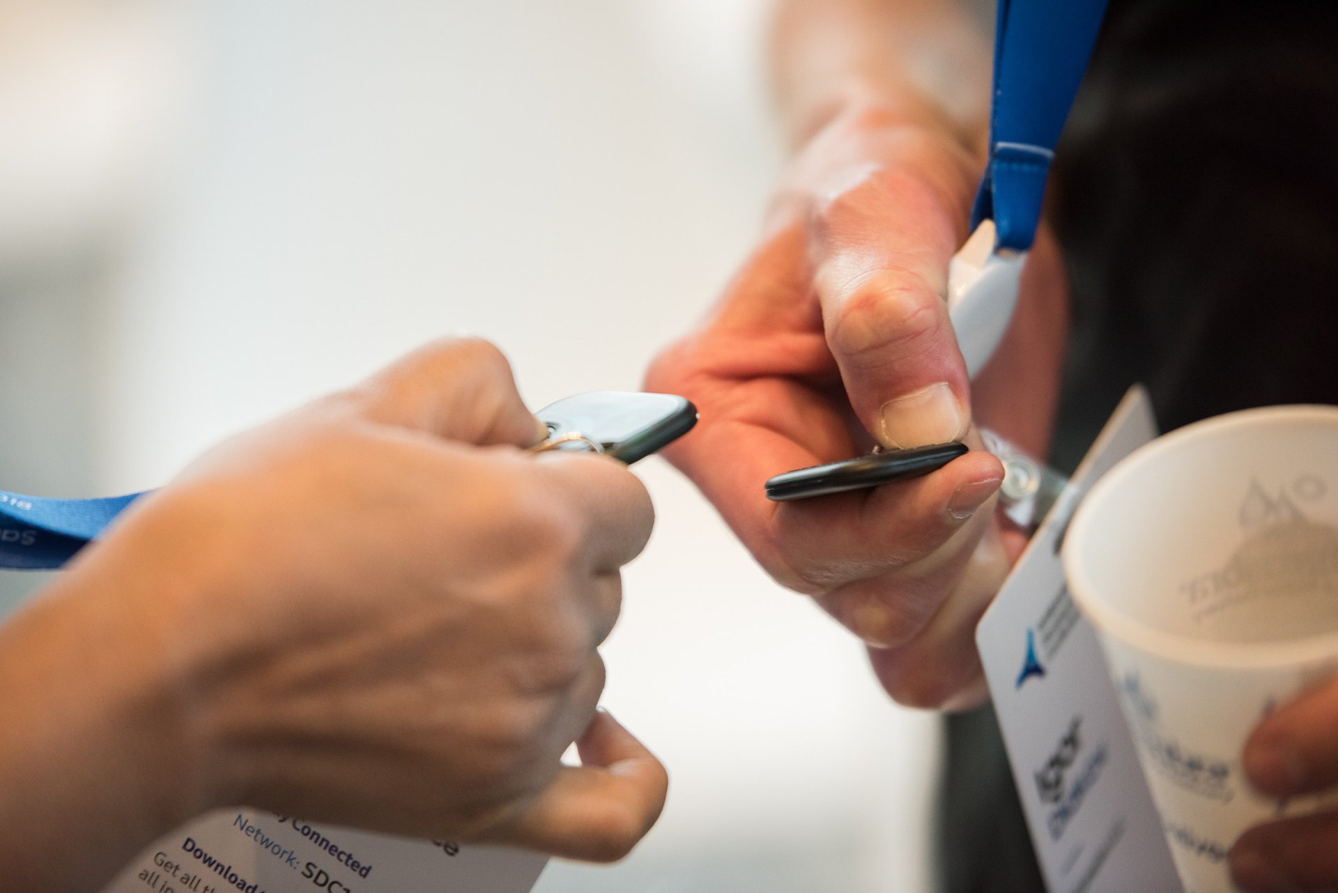 Two attendees at the Samsung Developer Conference 2018