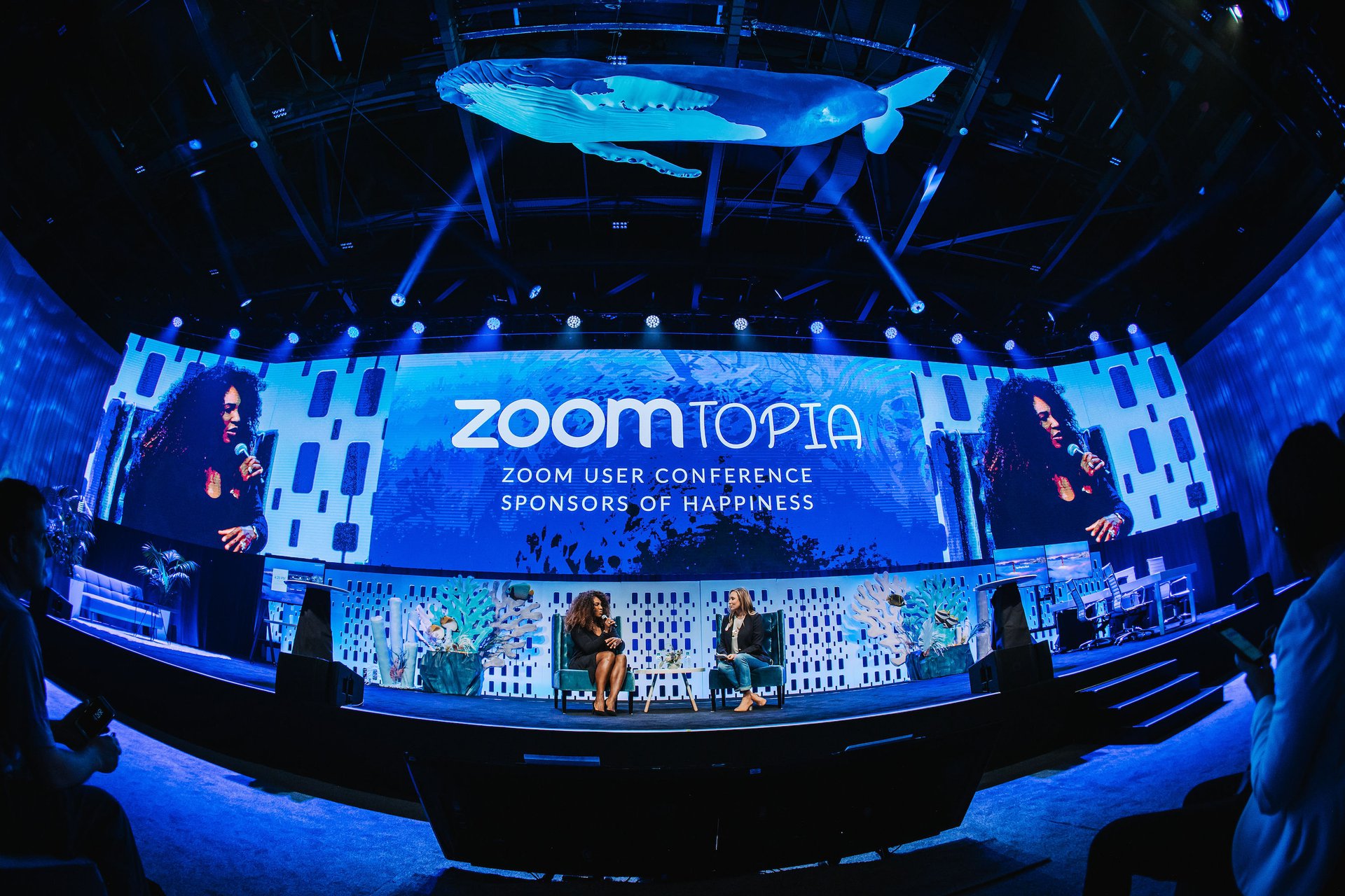 Serena Williams on stage at the Zoomtopia User Conference 2018