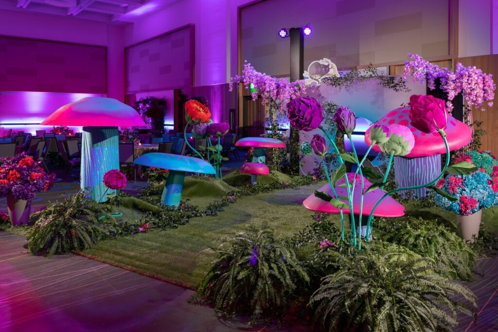 Large mushroom forest installation