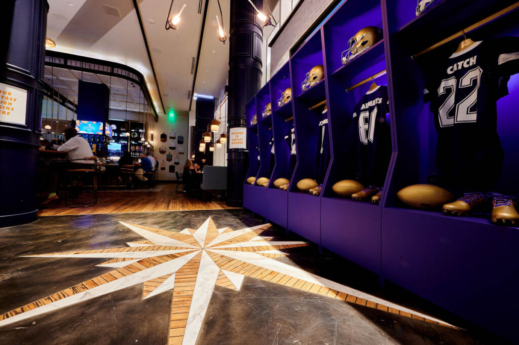 A branded locker room for a yahoo event