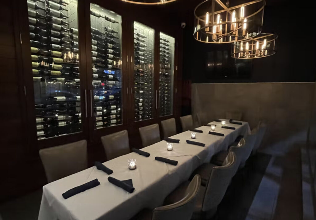 Private dining room next to a wine cellar at CIRA Clarendon