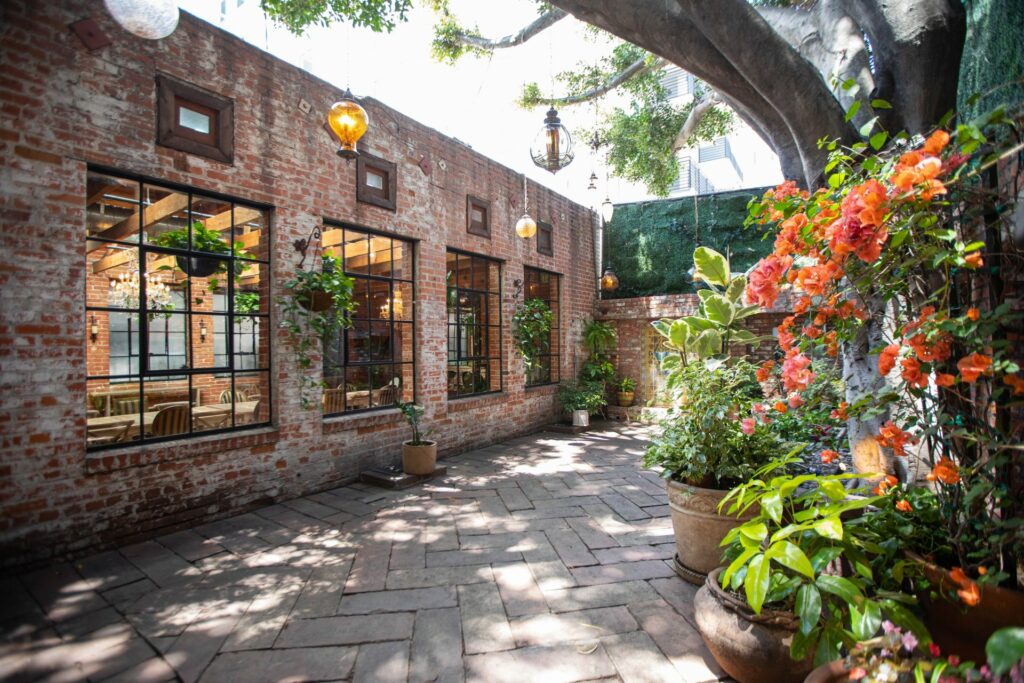 Carondelet House Los Angeles large outdoor courtyard