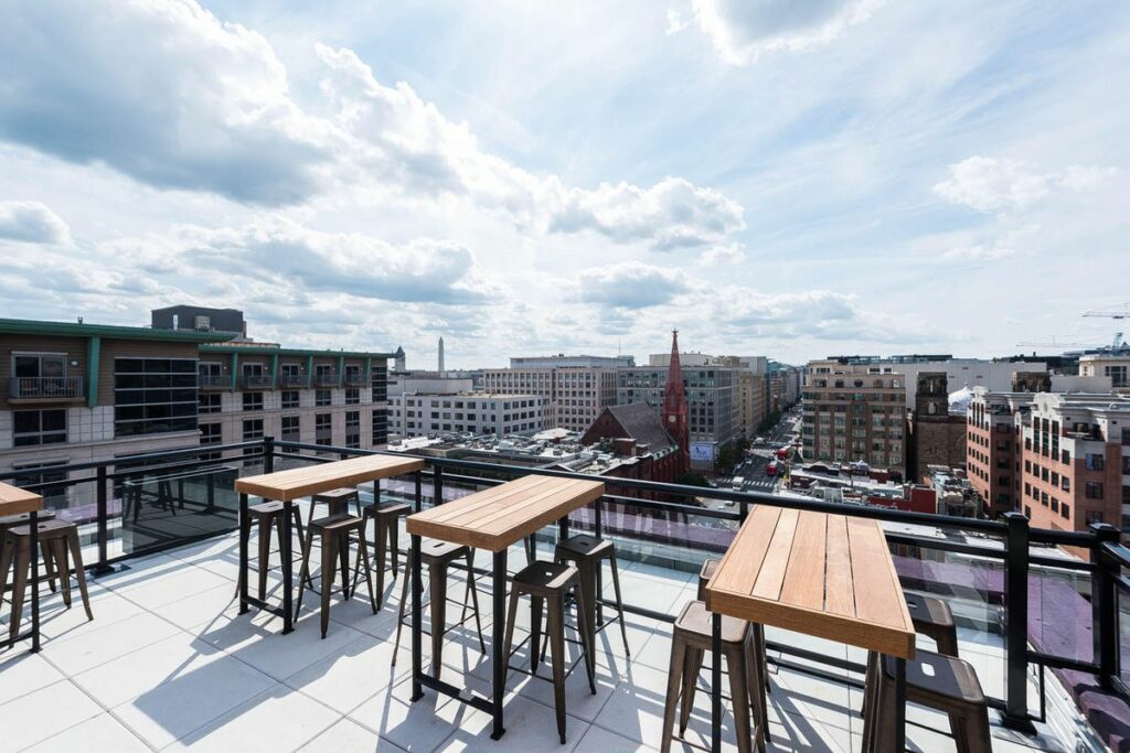 Crimson View roof deck with views of Washington D.C.