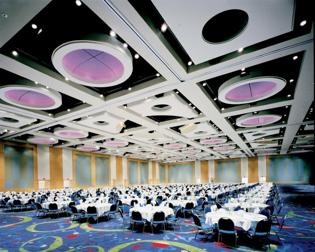 Georgia International Convention Center with hundreds of tables and chairs set up