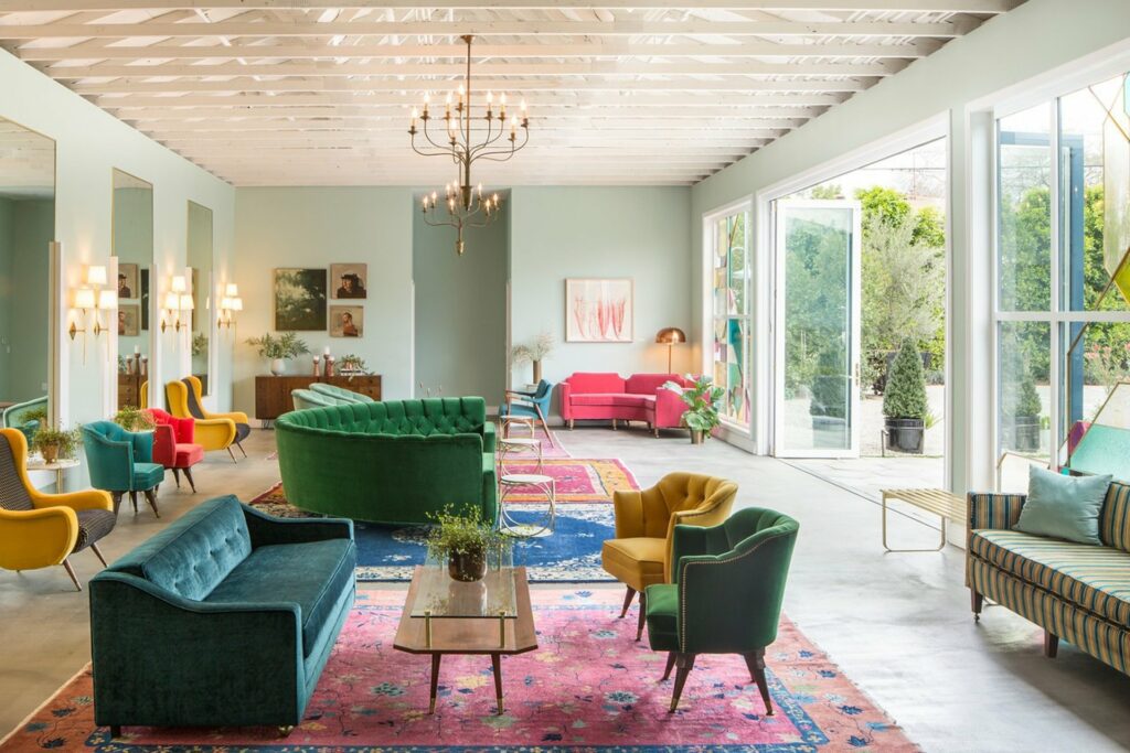 The Fig House Los Angeles colorful art large venue design