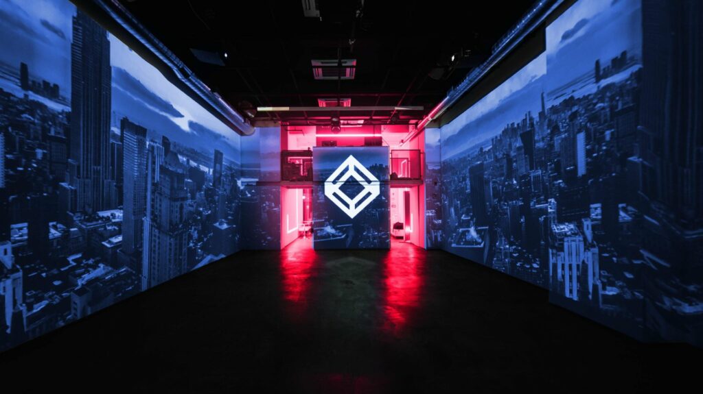 Lightbox NYC dark venue with digital walls