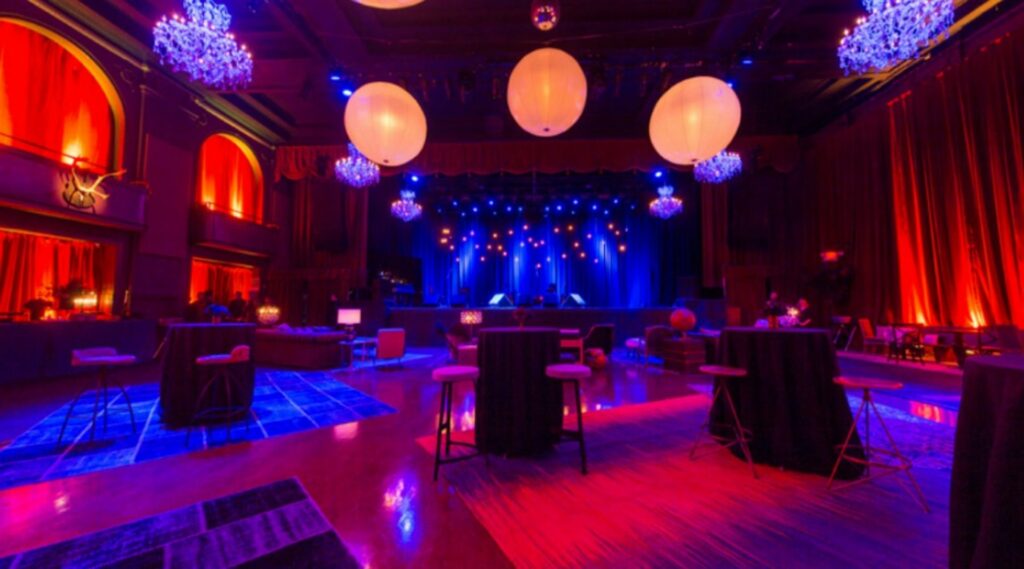 The Fillmore San Francisco large venue with red and blue lighting