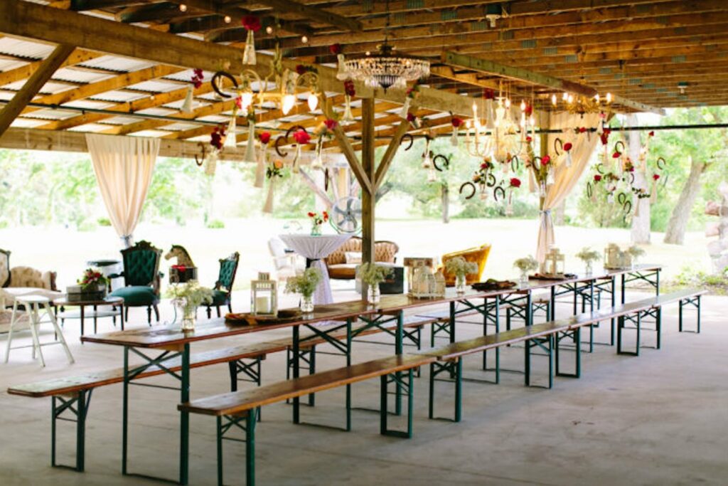 Pecan Springs Ranch with a covered outdoor event space