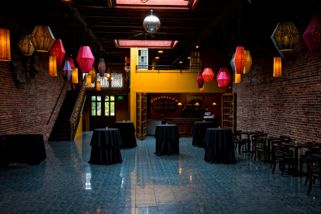 Georgetown Ballroom Seattle large venue with hanging lanterns and disco ball