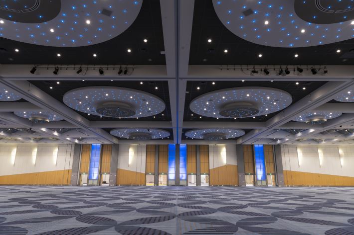 Colorado Convenrion center venue space with galaxy cieling lights 