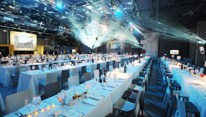 Intrepid Museum in NYC set up for a large event