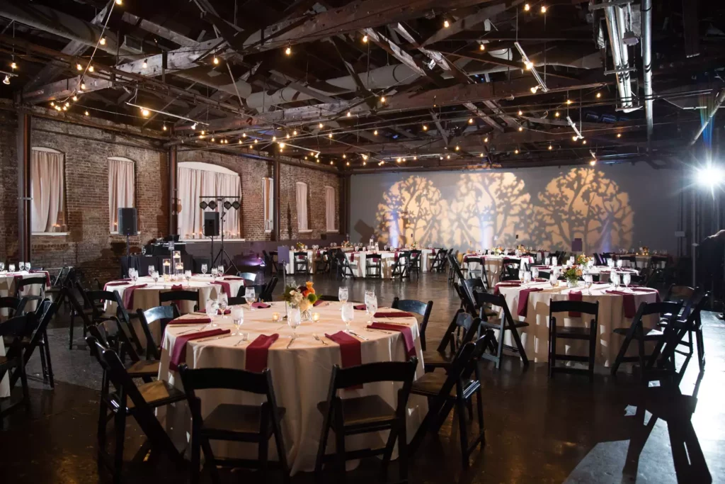 King Plow Arts Center indoor atlanta venue with brick walls and string lights