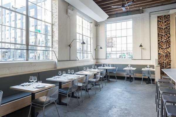 Lilia Brooklyn private dining room with large windows 