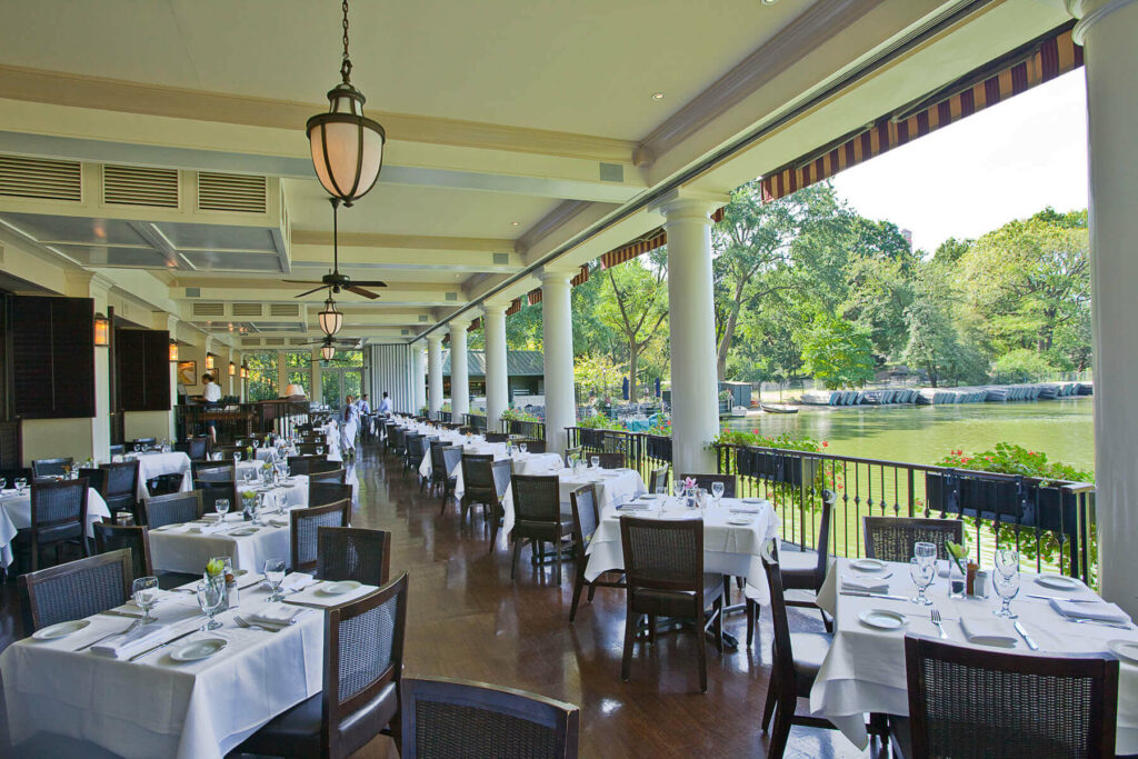 The Loeb Boathouse in NYC overlooking the water