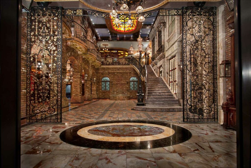 The Cruz Building in Miami with marble floors and a grand staircase