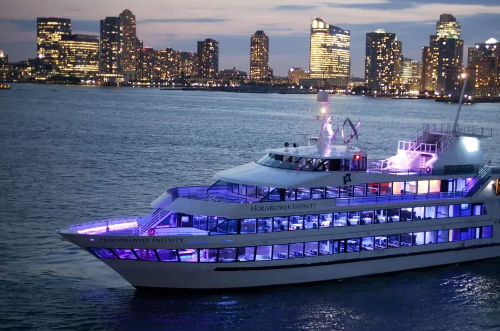 A yacht on the East River in NYC