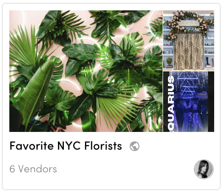 A screenshot of a list labeled 'Favorite NYC Florists'